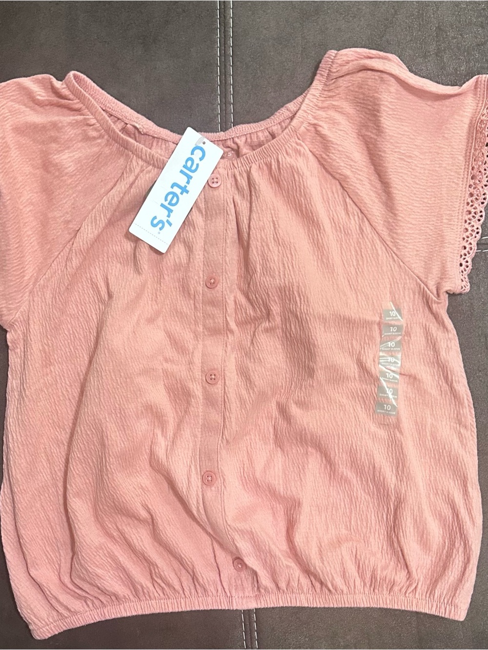 Carter's Pink faux Button Front Girls' Blouse